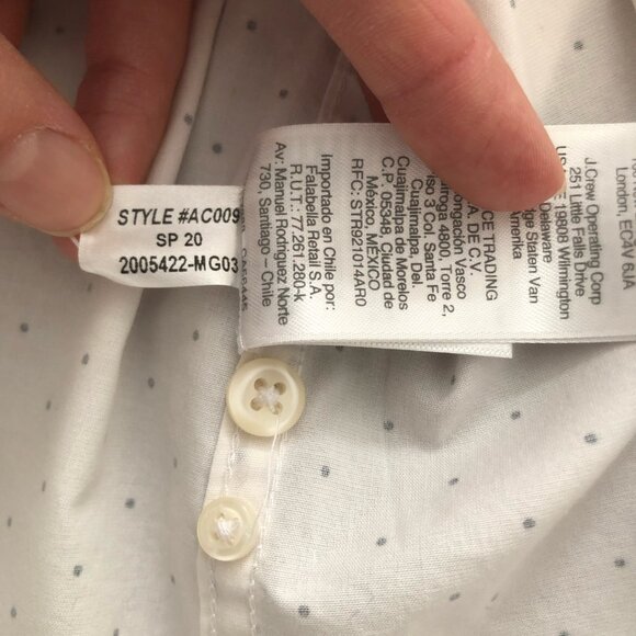 J. Crew Black and White Slim Secret Wash Shirt, Large - Picture 7 of 10